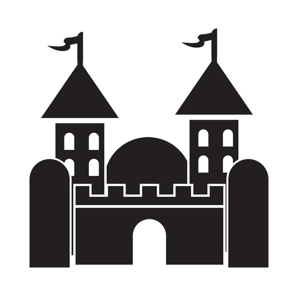castello icona logo vettore design modello