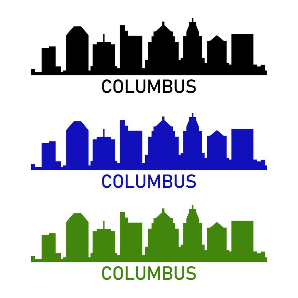 skyline di columbus su sfondo bianco vettore