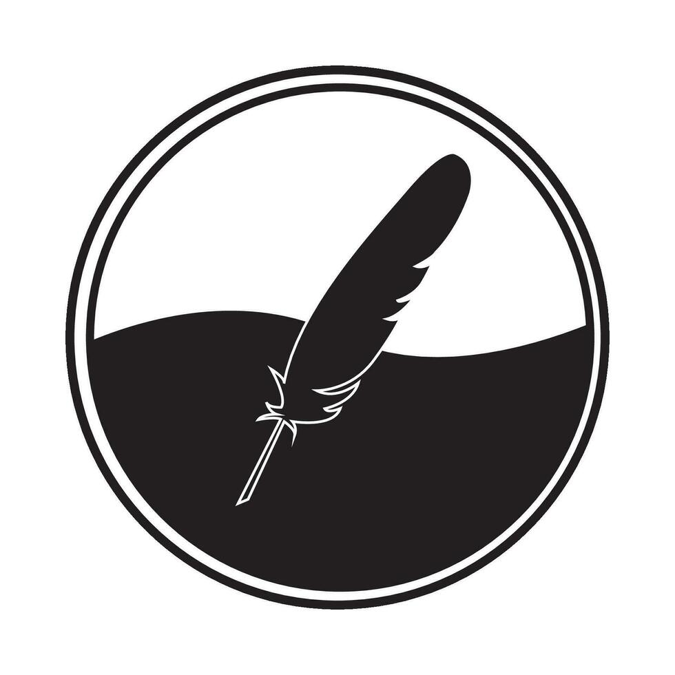 penna d'oca icona logo vettore design modello