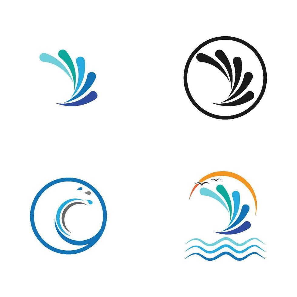 modello di logo dell'onda d'acqua vettore