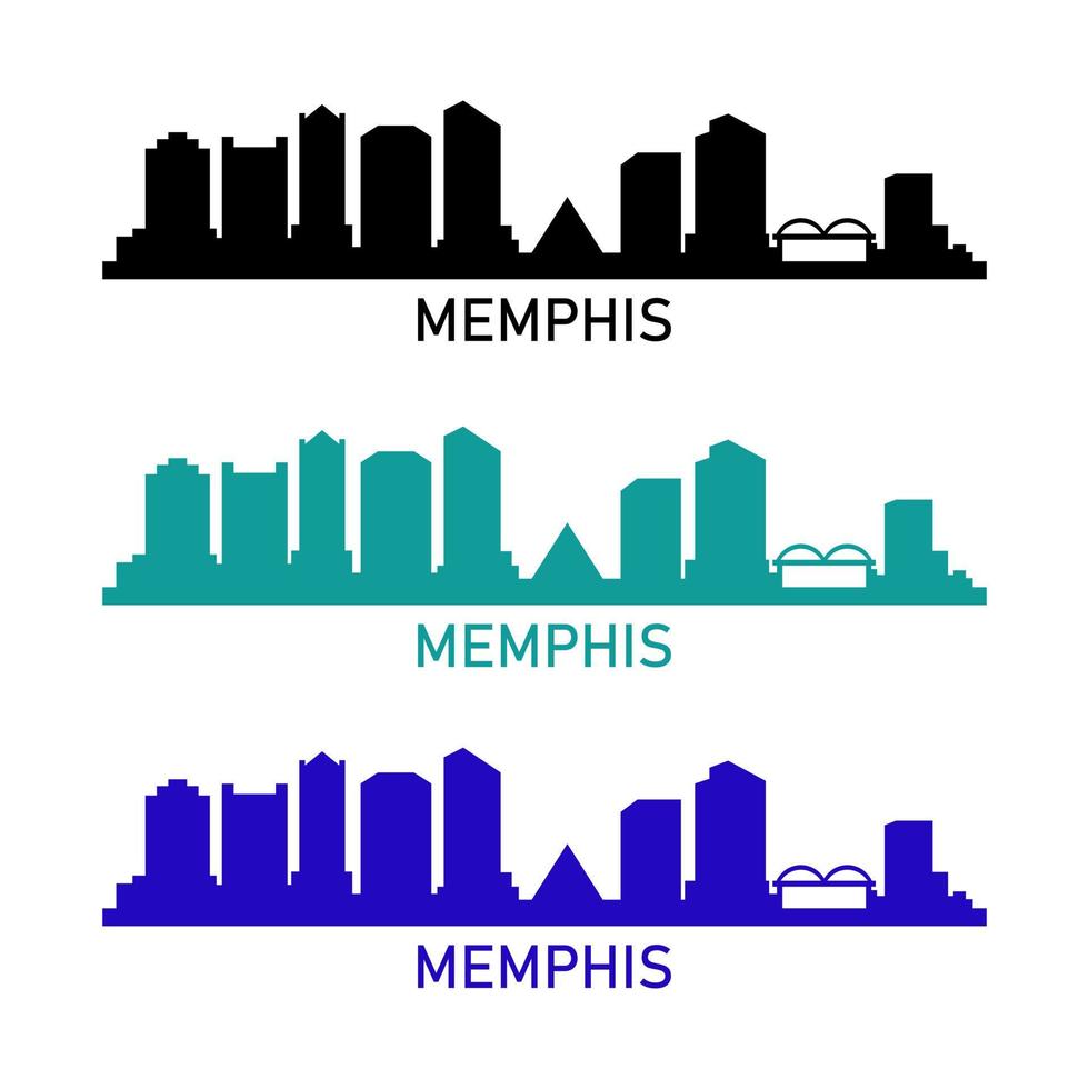 skyline di memphis su sfondo bianco vettore