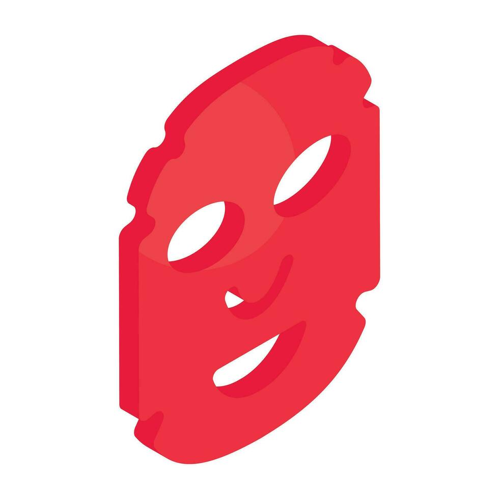 concettuale isometrico design icona di viso foglio maschera vettore