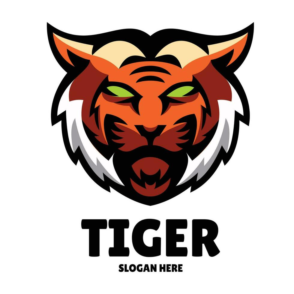 tigre portafortuna logo esports illustrazione vettore