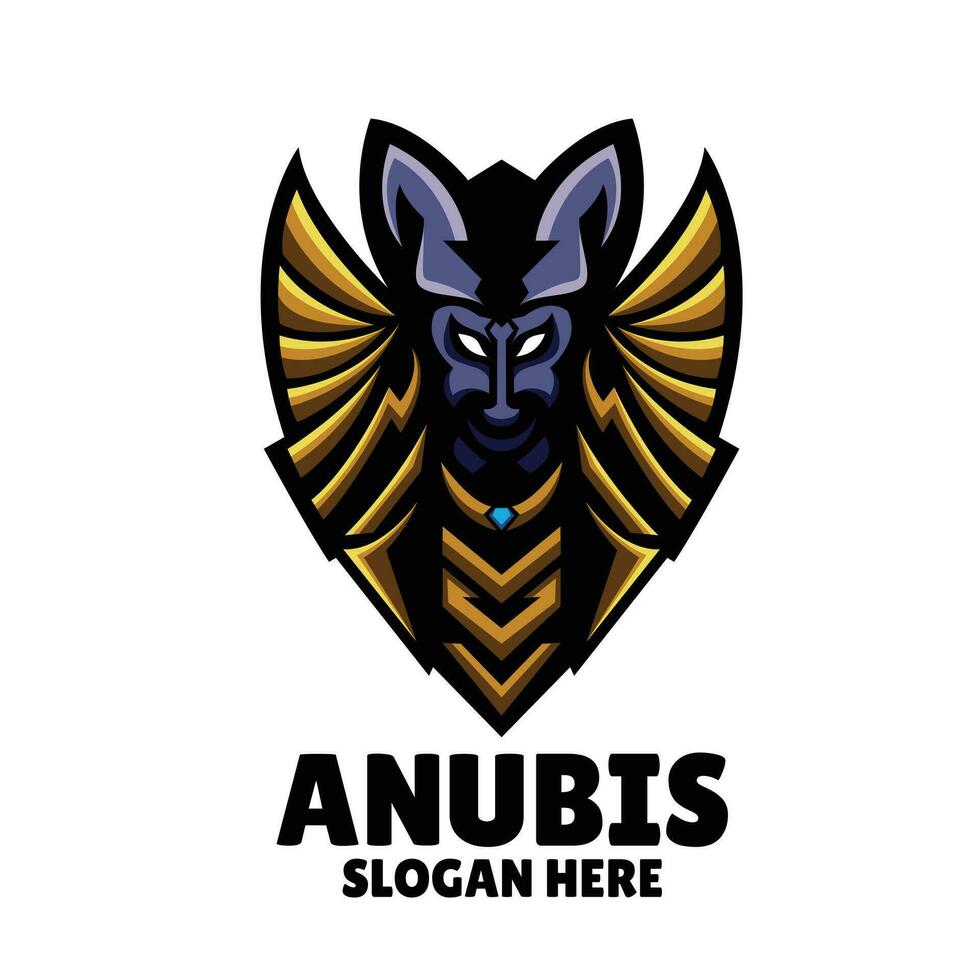 anubis portafortuna logo design illustrazione vettore