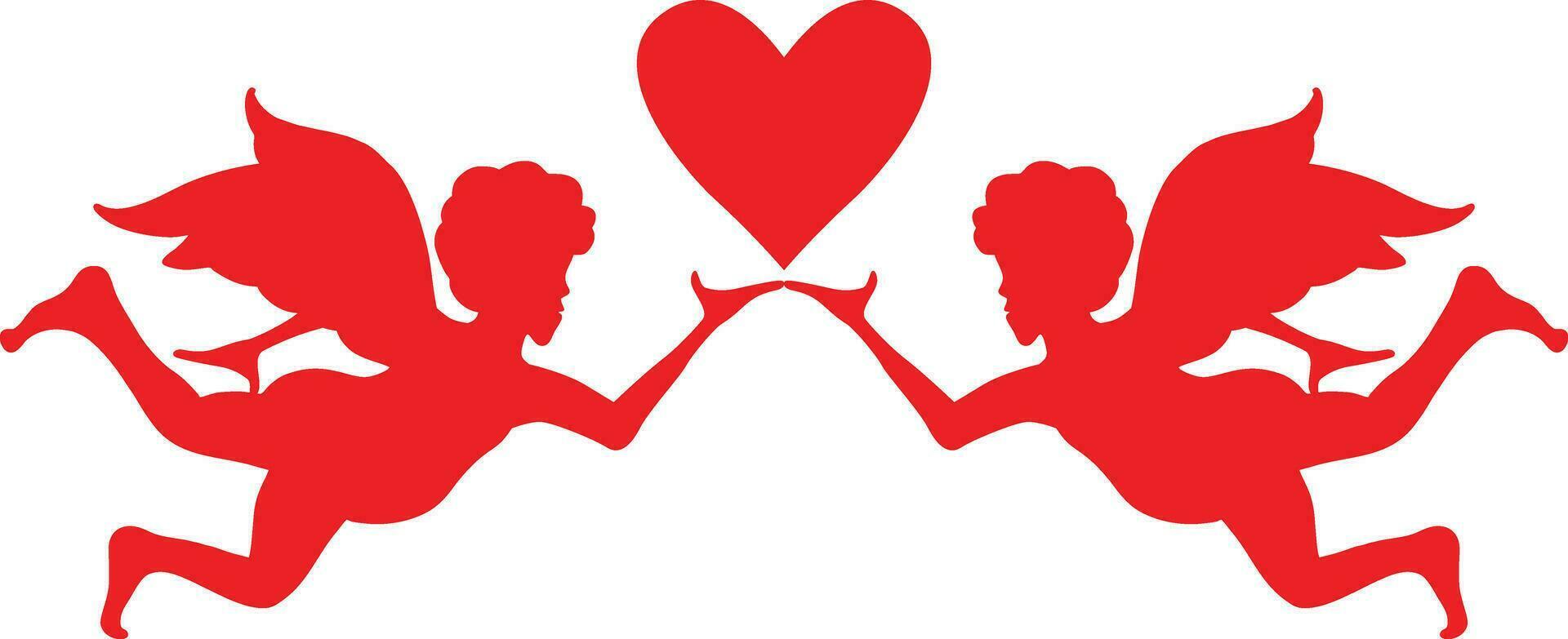 Cupido silhouette vettore illustrazione