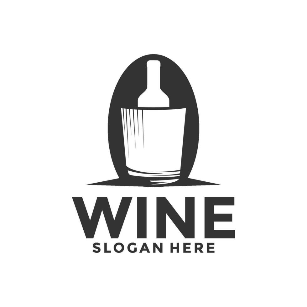 vino logo. logo per un' liquore negozio, ristorante, o sbarra. logo, vino logo design modello vettore