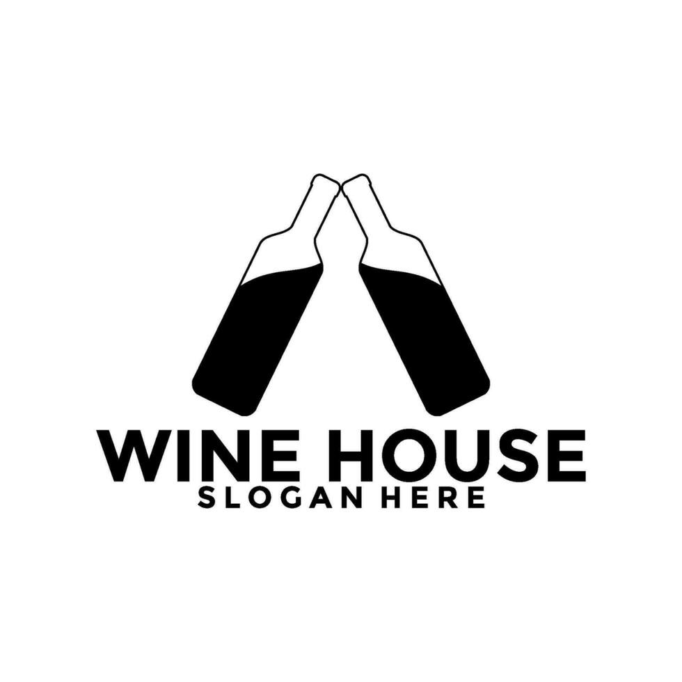 vino Casa logo, bar e ristorante logo design modello vettore