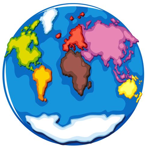 Eearth globe e paesi su bianco vettore