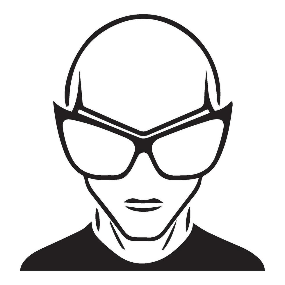 ai generato alieno indossare occhiali da sole iconico logo vettore illustrazione.