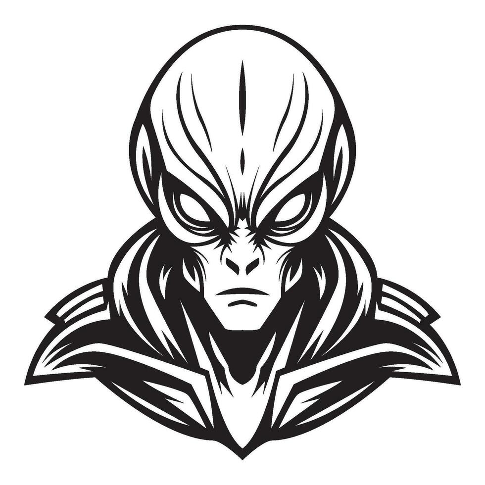 ai generato alieno iconico logo vettore illustrazione.
