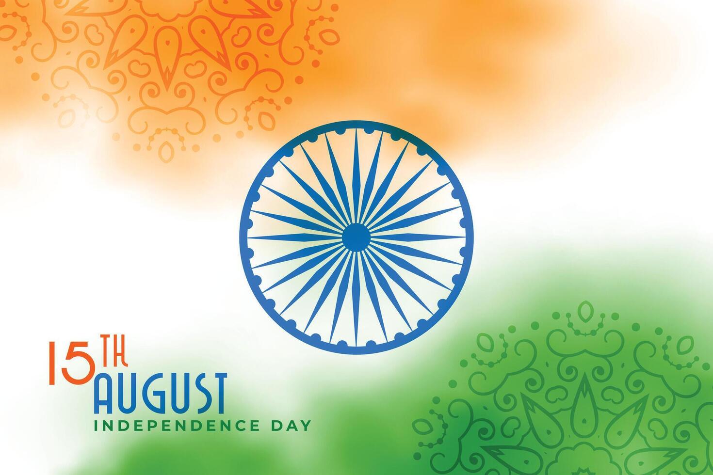 India indipendenza giorno acquerello bandiera design vettore