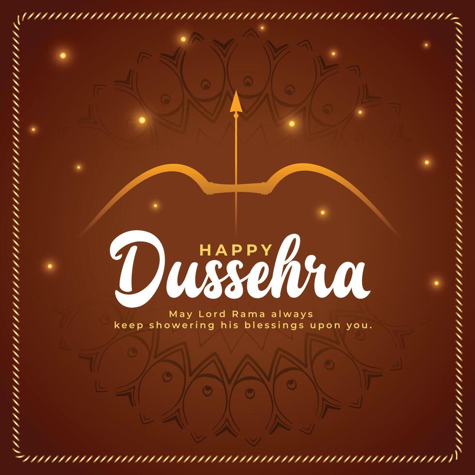 brillante contento Dussehra auguri carta sfondo vettore