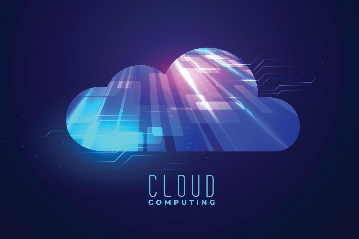 sfondo di tecnologia di cloud computing digitale vettore