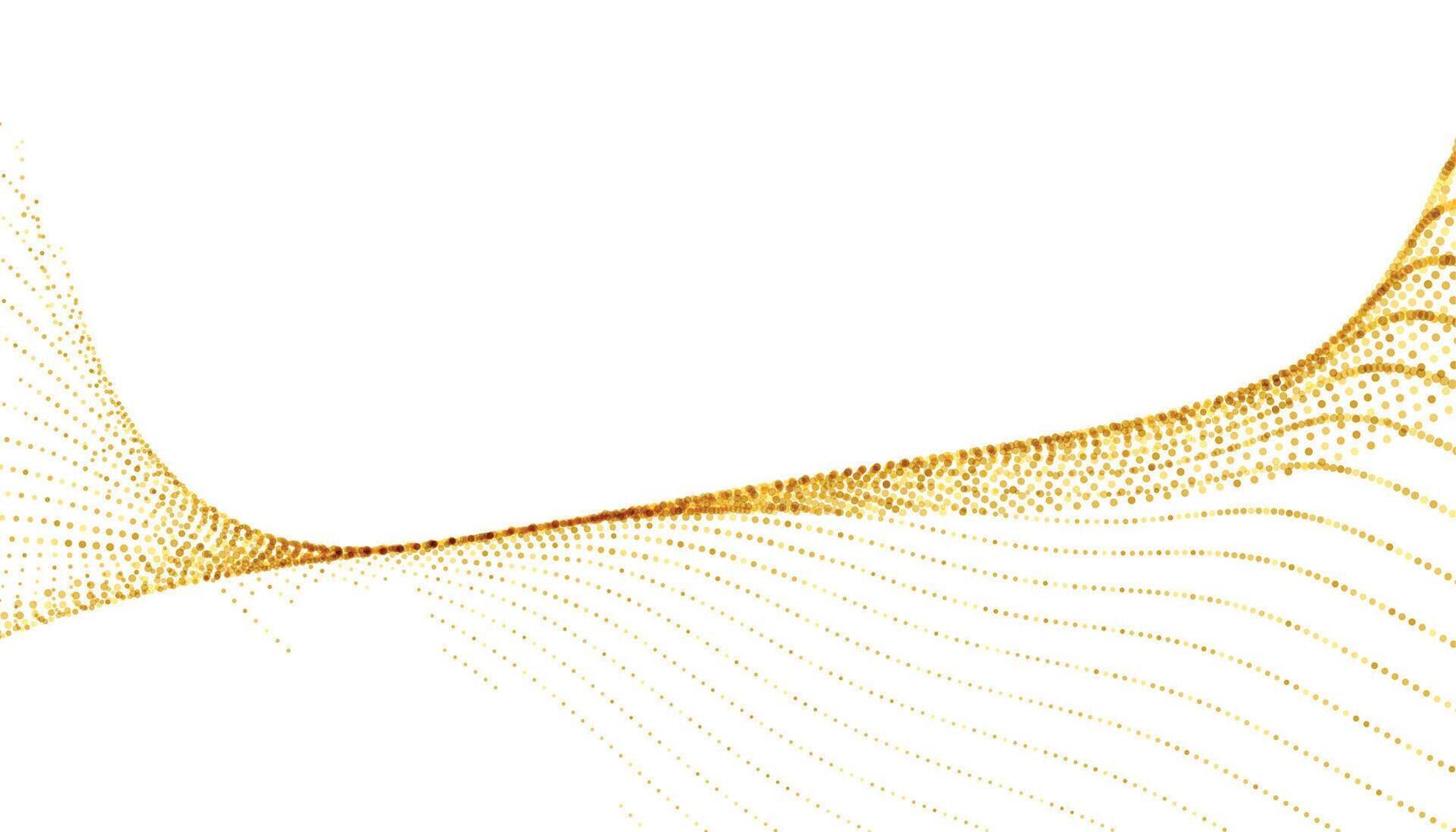 d'oro scintillante mezzitoni onda modello su bianca sfondo vettore