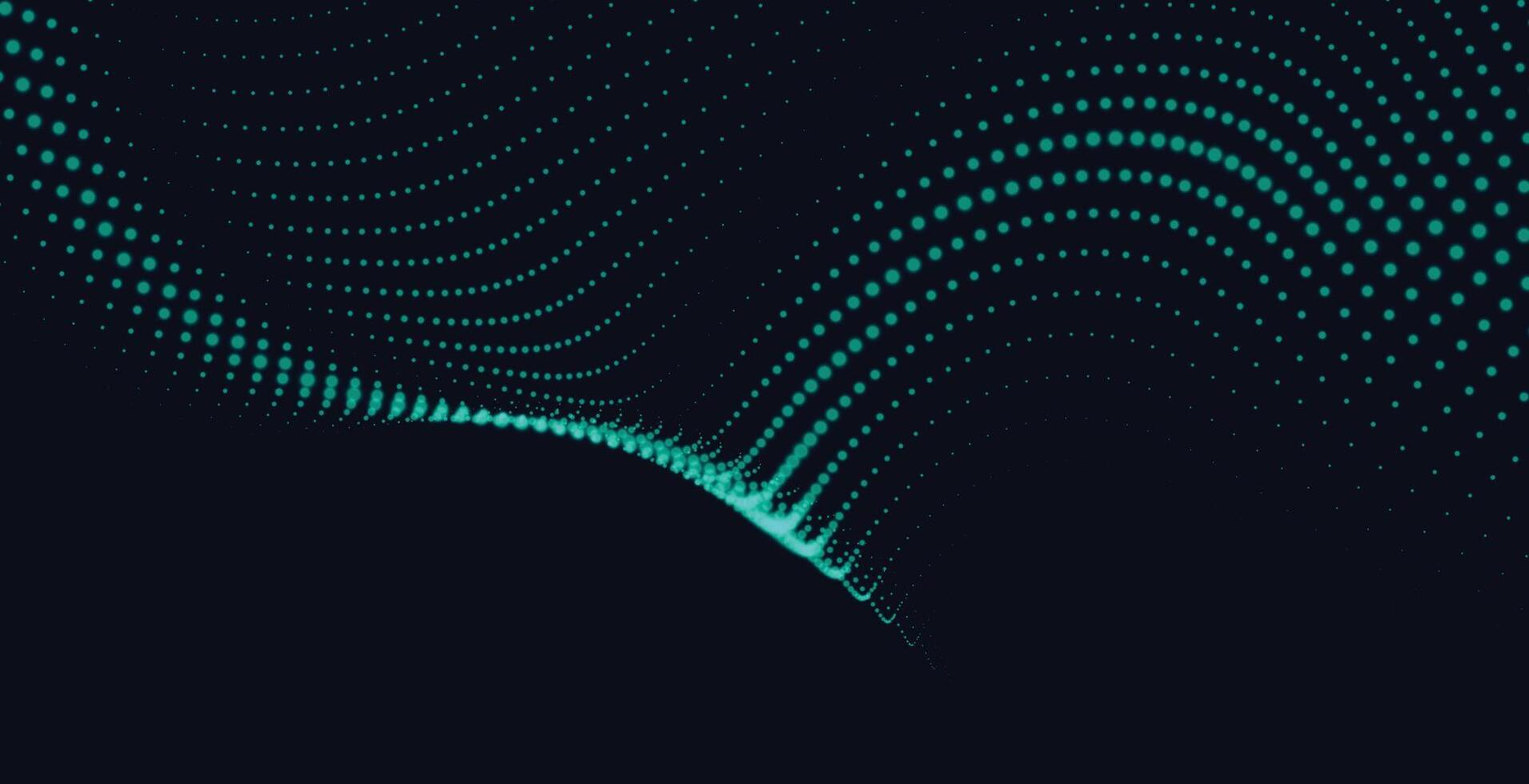 digitale particella onde astratto verde sfondo vettore