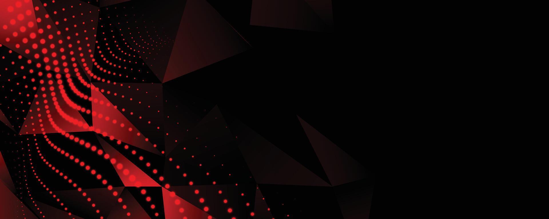 astratto rosso Basso poli particelle su nero sfondo vettore