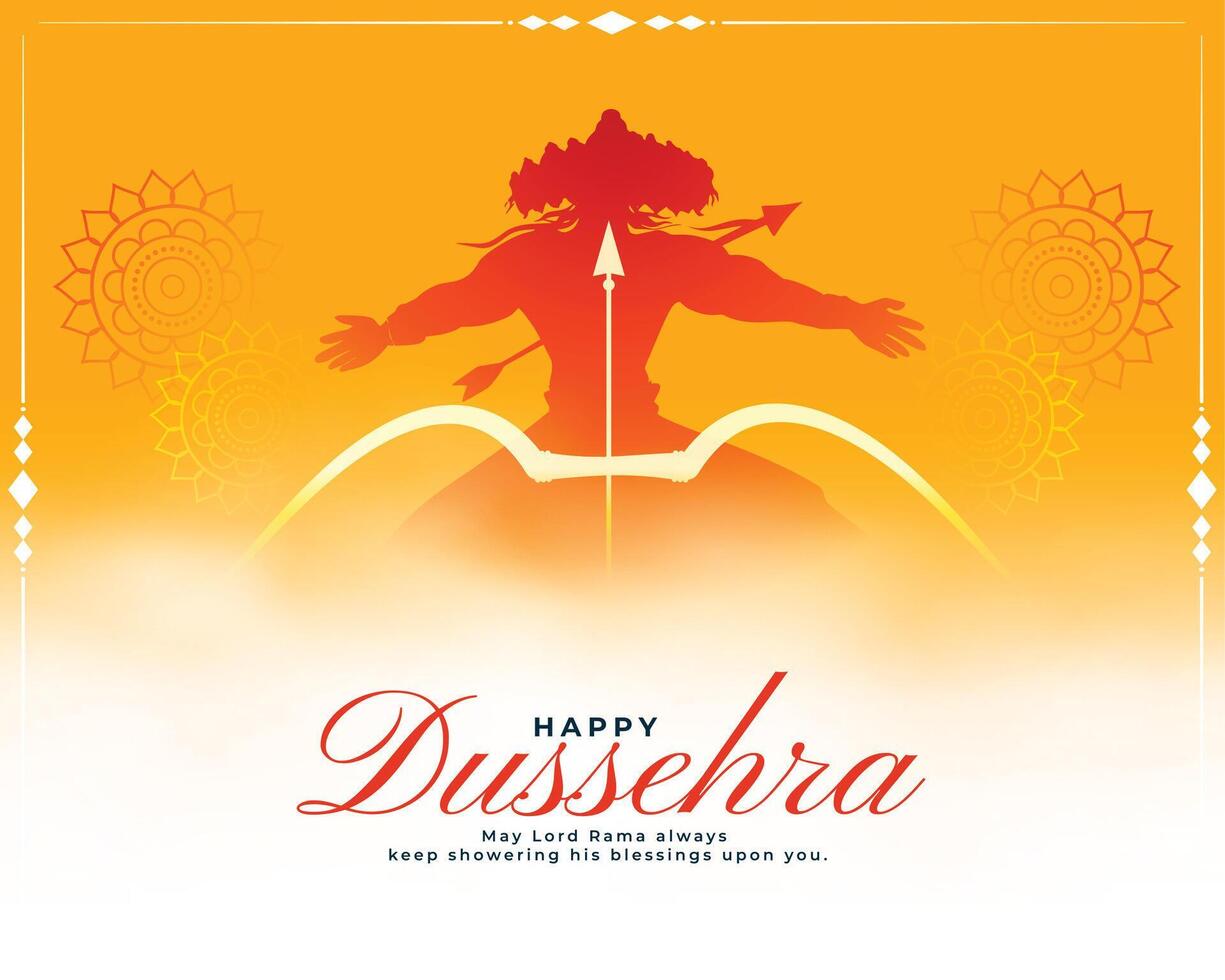 tradizionale contento Dussehra giallo carta design vettore