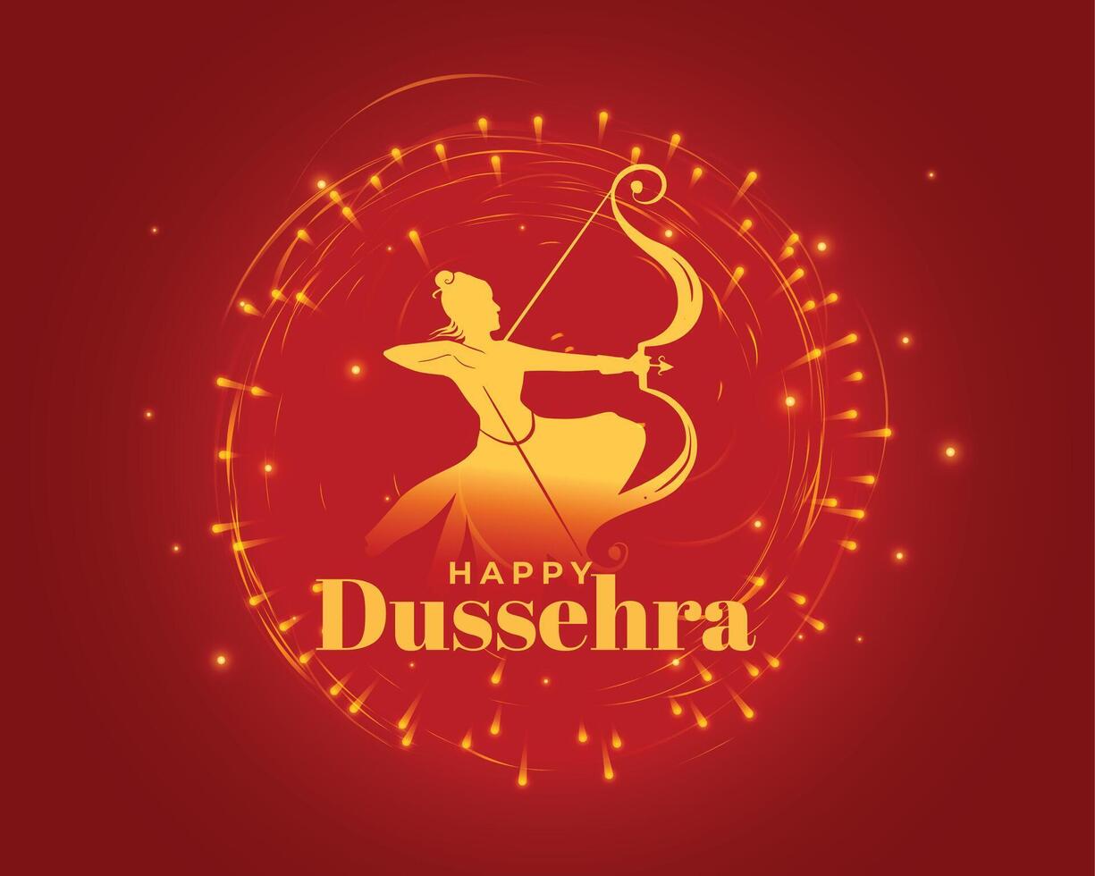 bellissimo rosso Dussehra Festival auguri carta design vettore