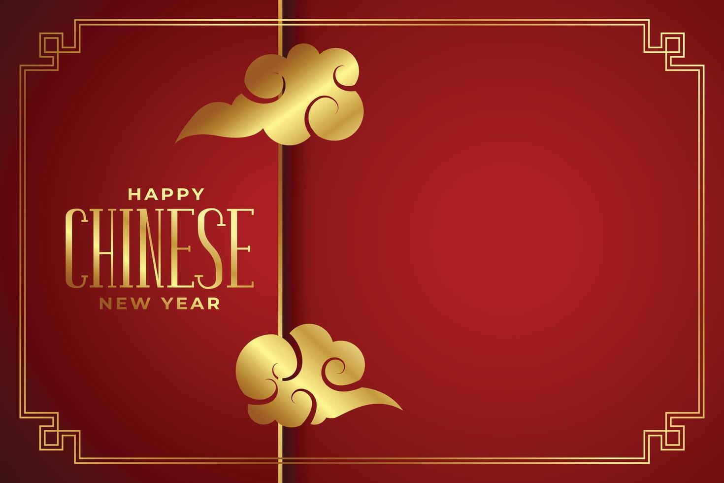 contento Cinese nuovo anno con nube su rosso sfondo vettore
