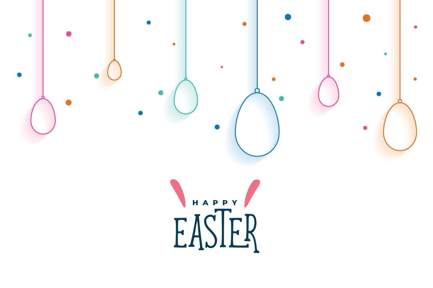 contento Pasqua carta con colorato uova vettore