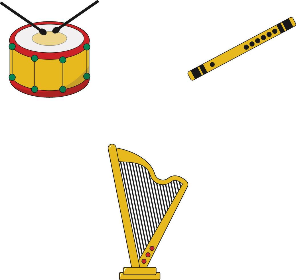 mano disegnato musicale strumenti. con piatto stile. vettore illustrazione impostare.