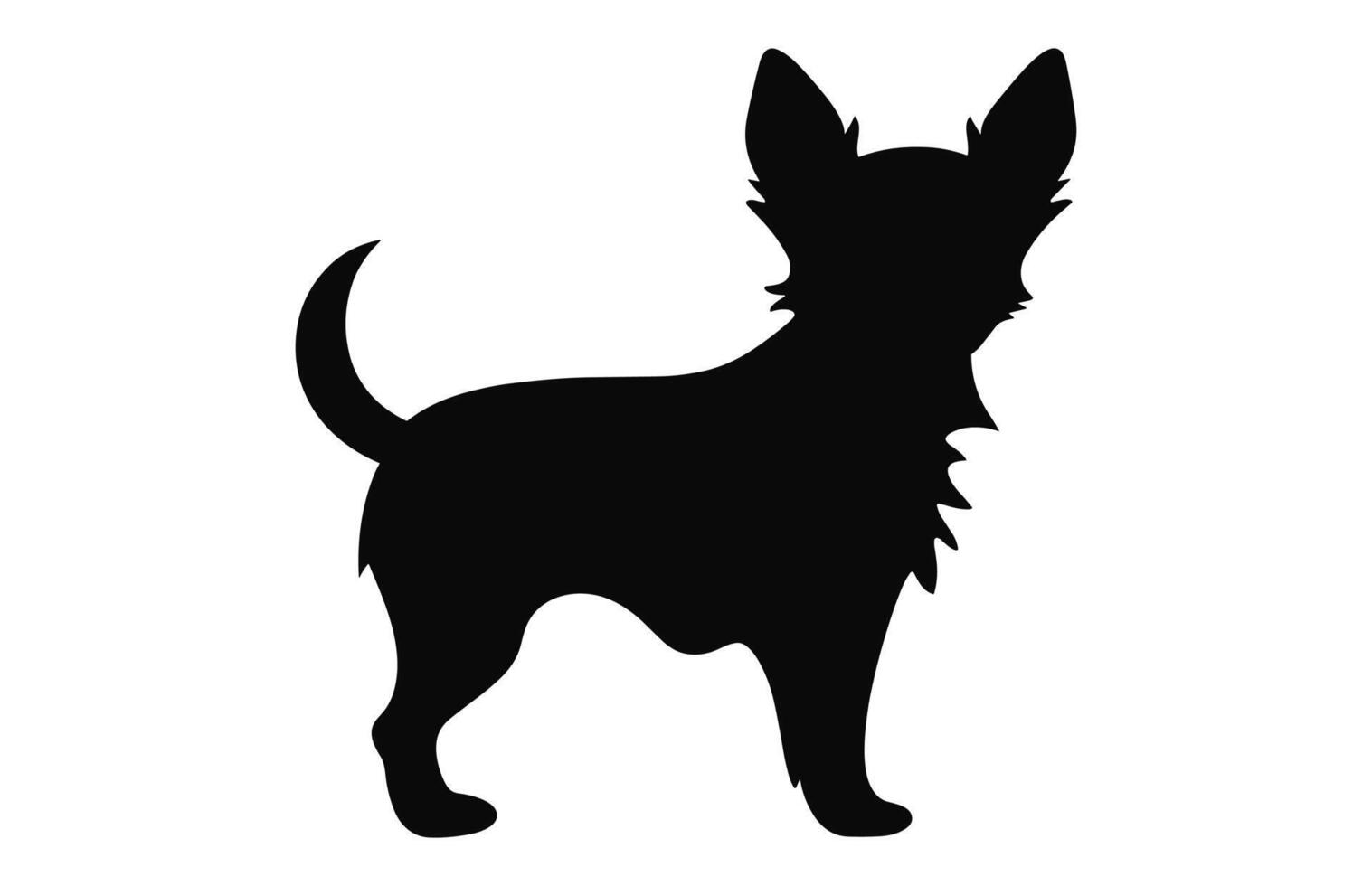 un' chihuahua cane nero silhouette vettore gratuito