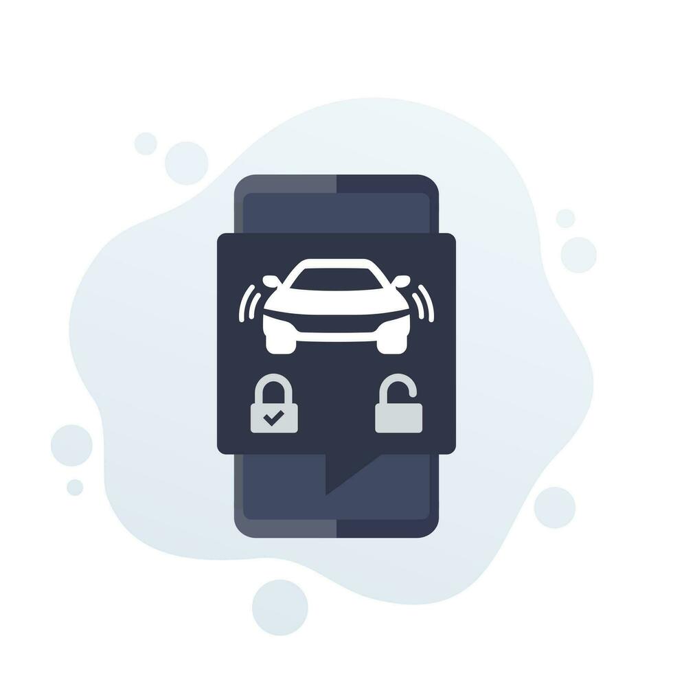 inteligente serratura per auto mobile app, vettore
