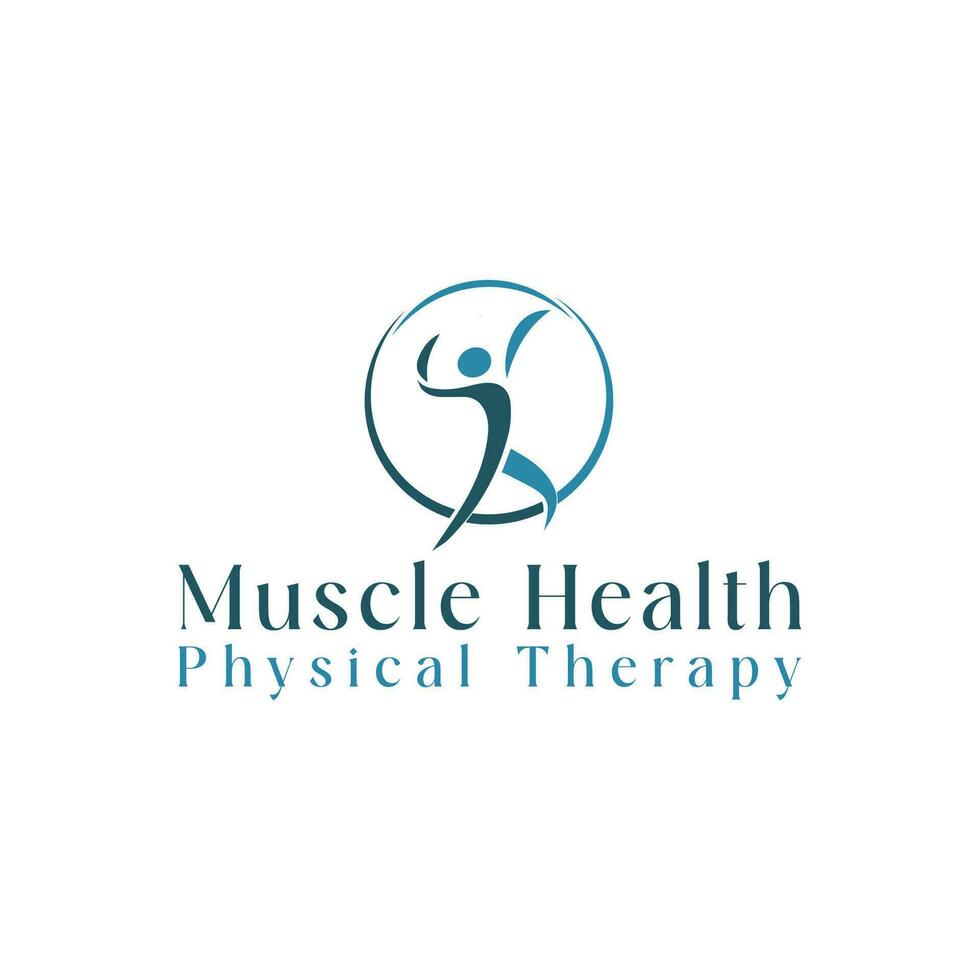 fisico terapia logo design vettore