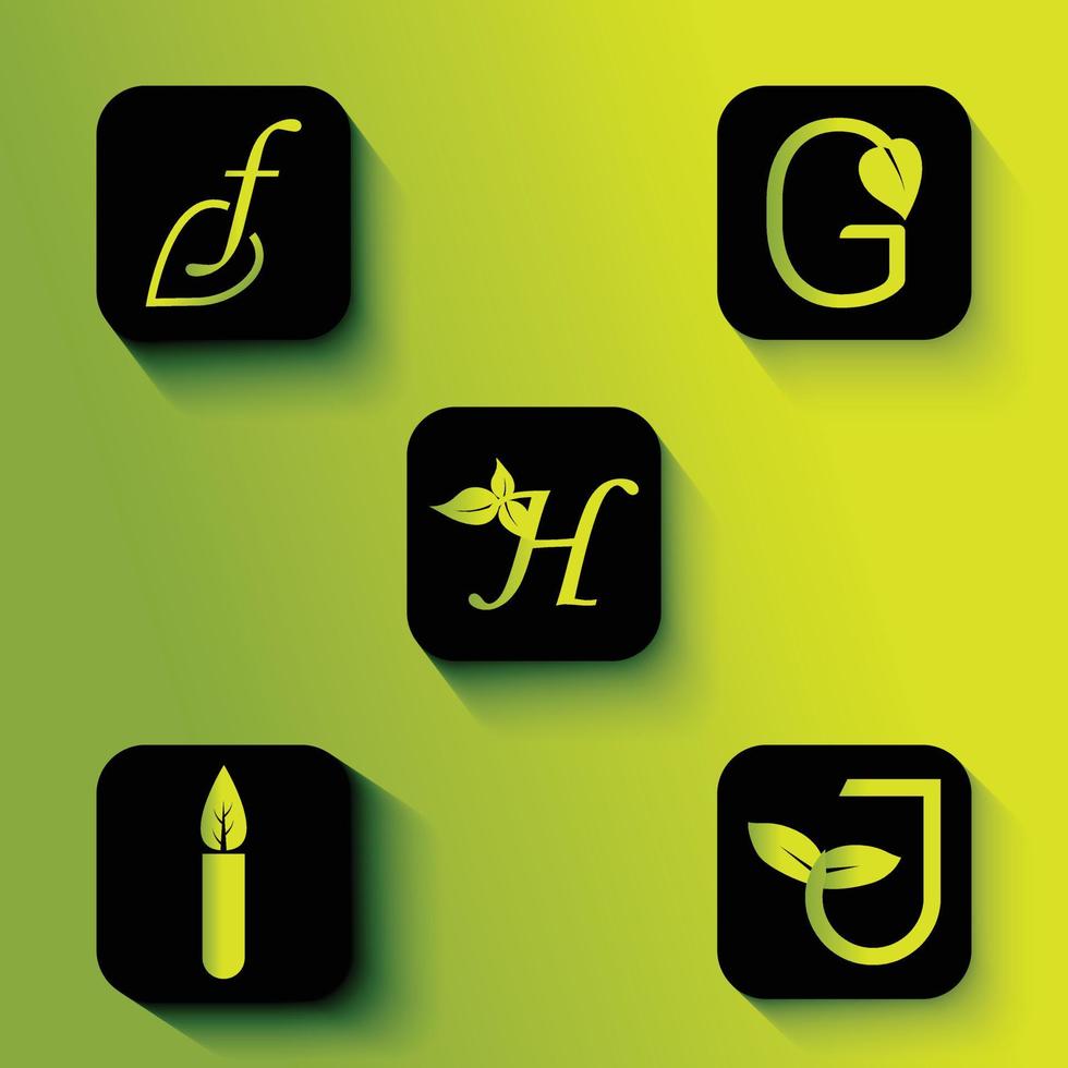 design del logo della lettera ecologica vettore