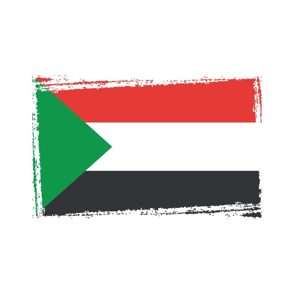 vettore di bandiera del sudan con stile pennello acquerello