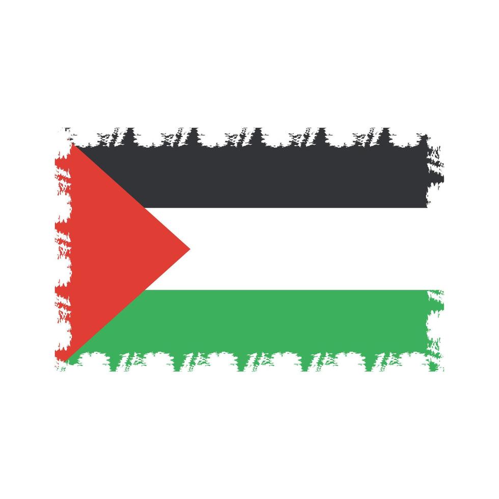 vettore di bandiera della palestina con stile pennello acquerello