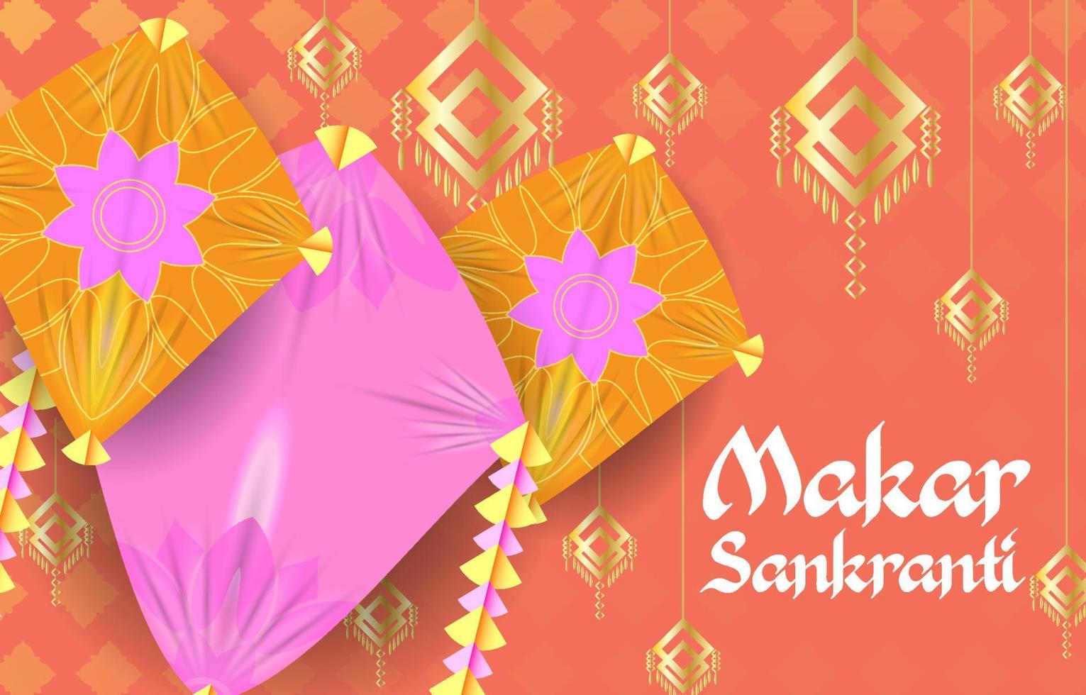 felice makar sankranti vettore