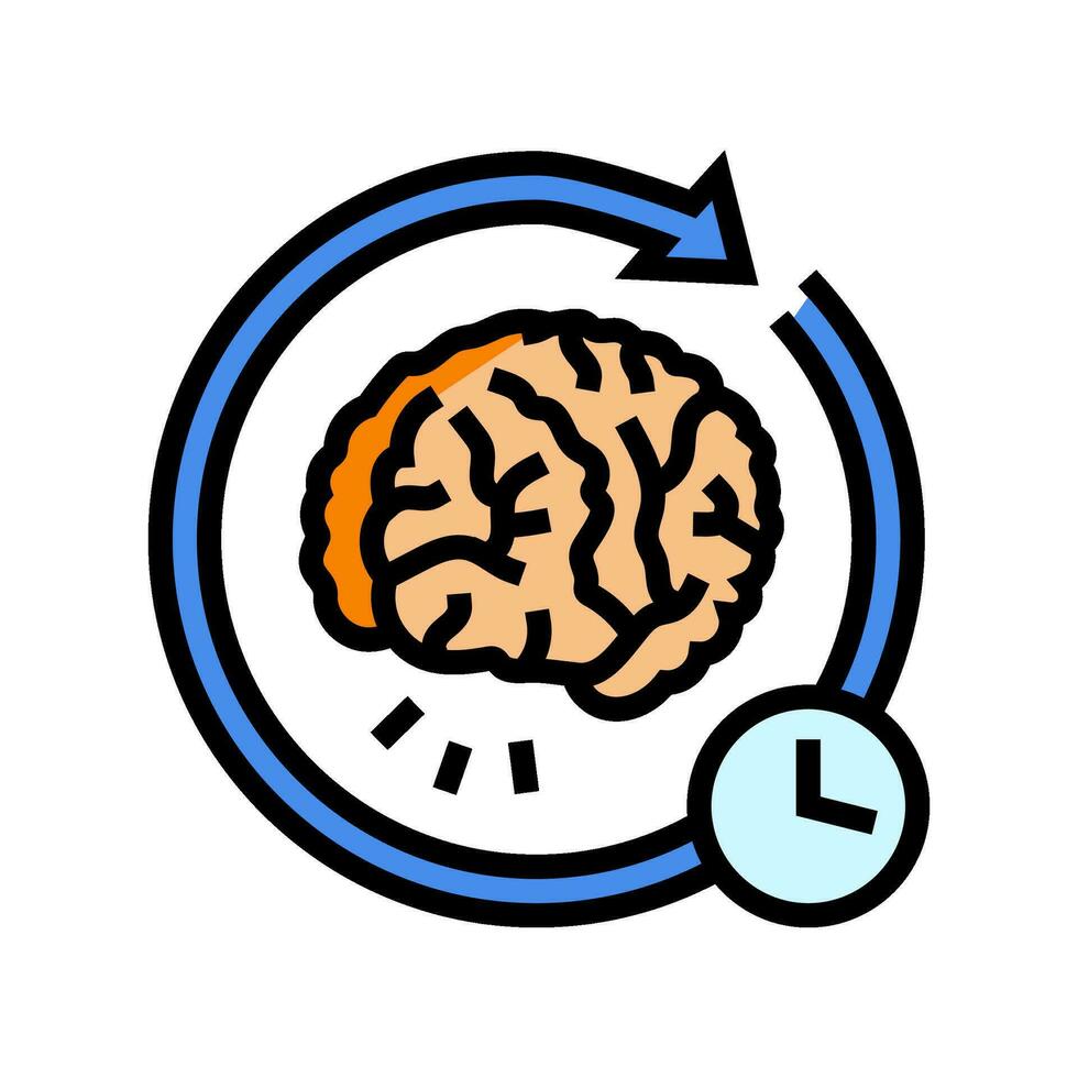 memoria richiamare neuroscienza neurologia colore icona vettore illustrazione