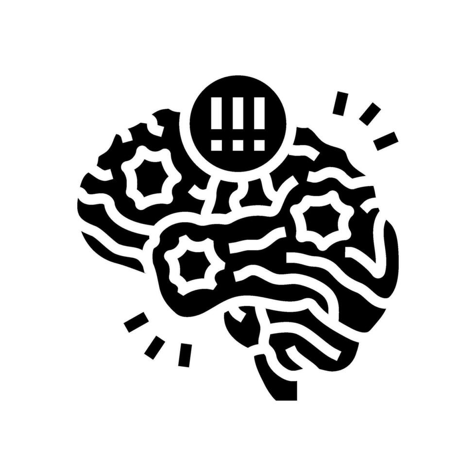 neurologico disturbi neuroscienza neurologia glifo icona vettore illustrazione