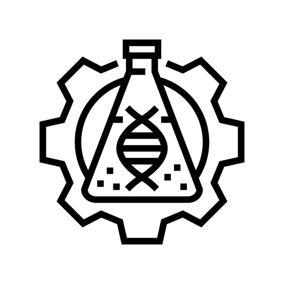 biotecnologia laboratorio crittogenetica linea icona vettore illustrazione