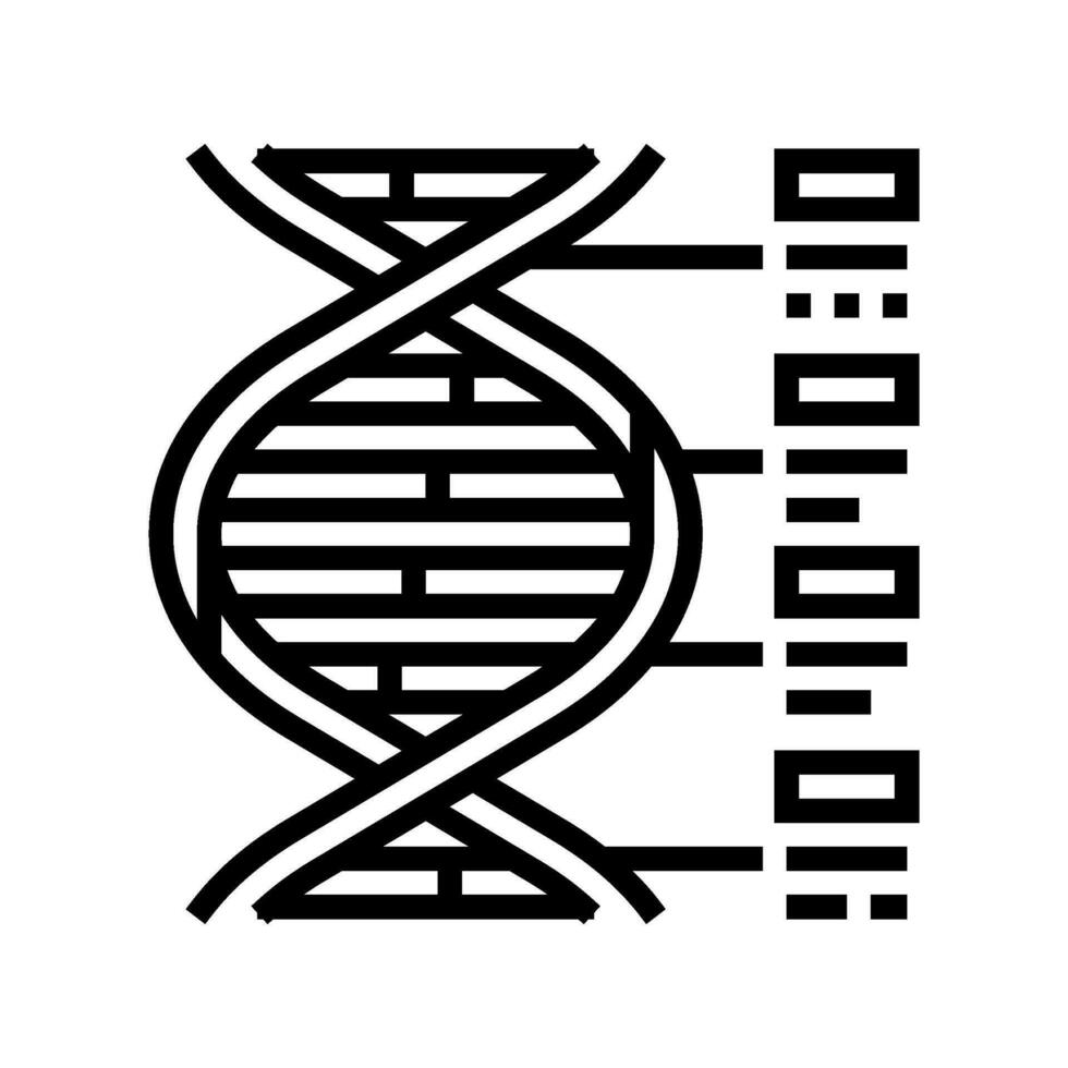 biologico codice crittogenetica linea icona vettore illustrazione