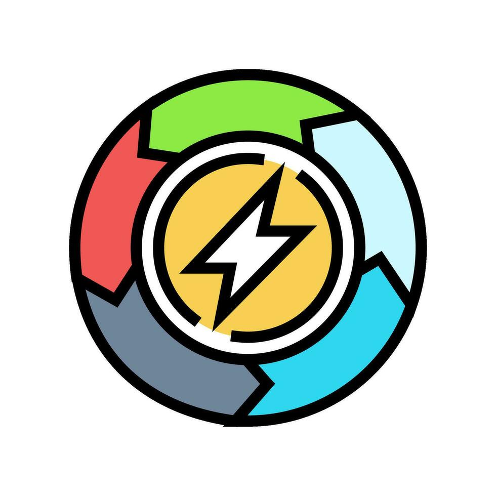 energia gestione tempo colore icona vettore illustrazione