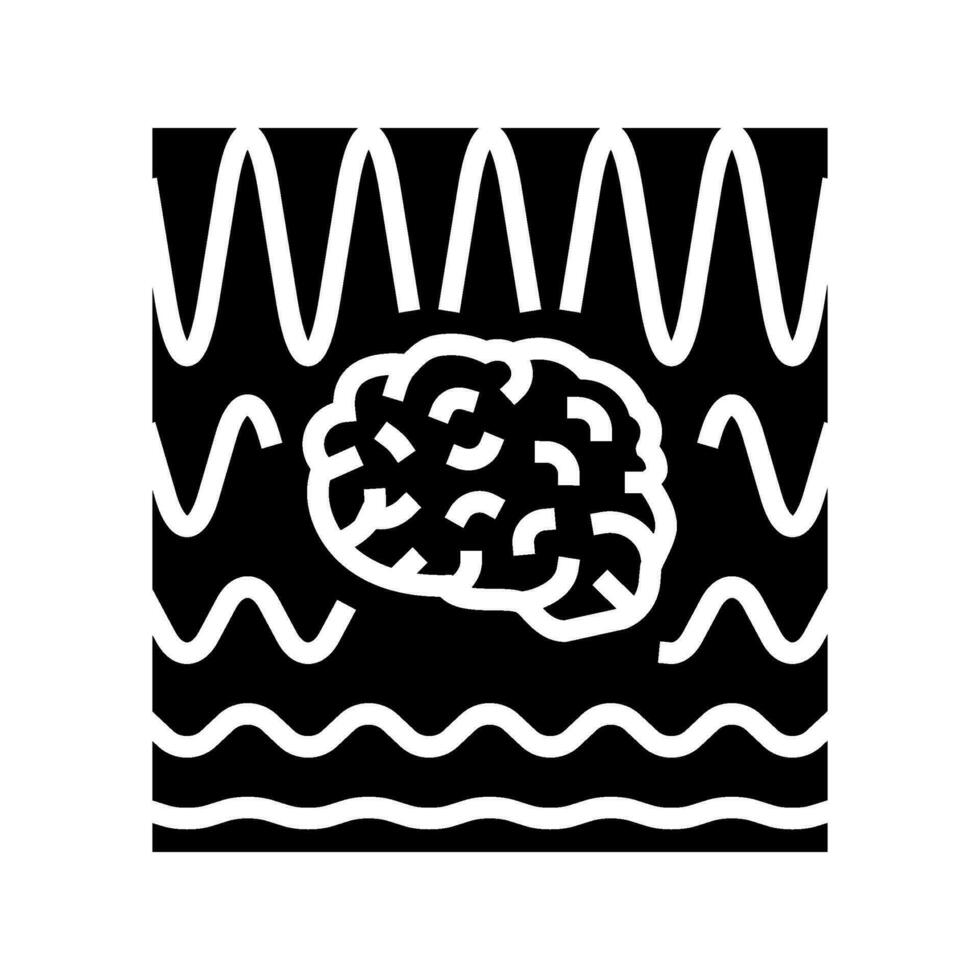 onde cerebrali neuroscienza neurologia glifo icona vettore illustrazione