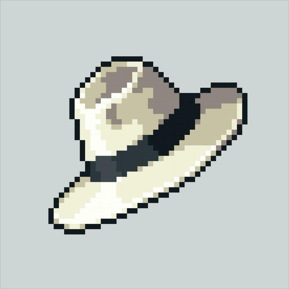 pixel arte illustrazione moda cappello. pixelated moda cappello. femmina moda cappello pixelated per il pixel arte gioco e icona per sito web e video gioco. vecchio scuola retrò. vettore