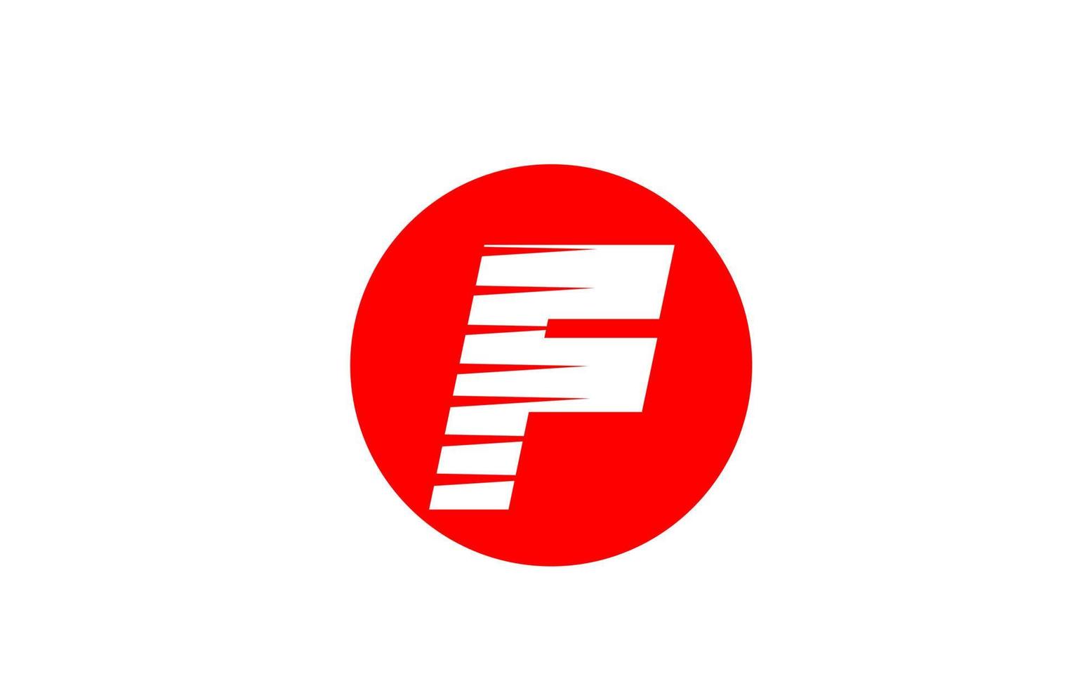 alfabeto lettera logo f icona per azienda e business. design semplice dell'icona per l'identità aziendale con strisce di linea e cerchio rosso vettore