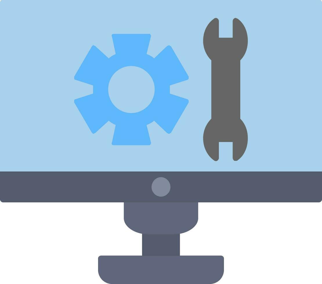 icona piatta del supporto tecnico vettore