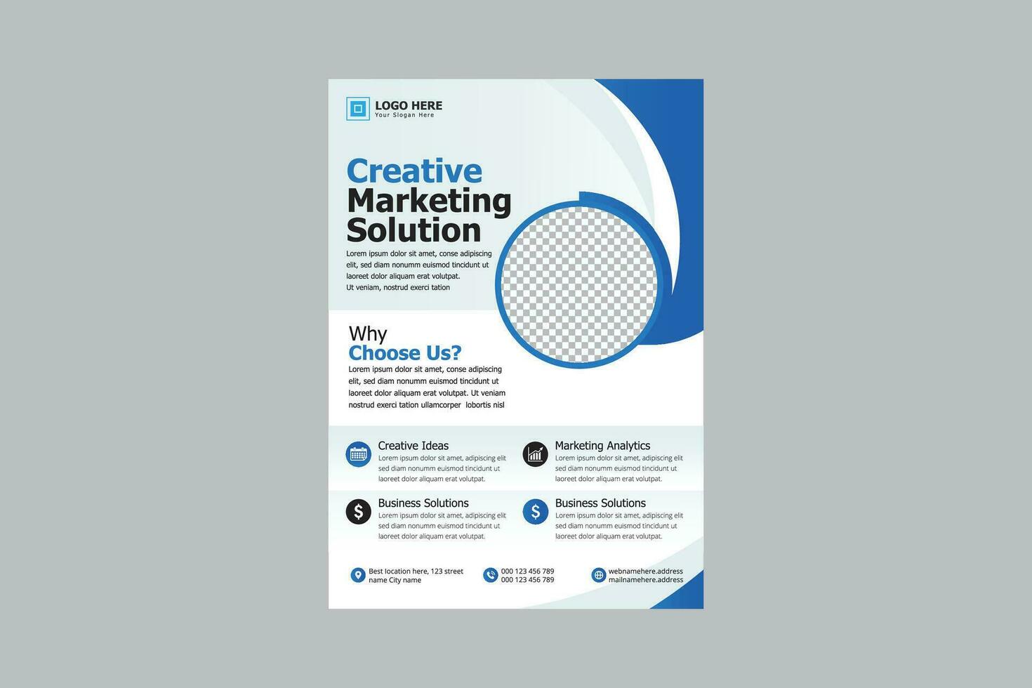 corporate business flyer poster opuscolo copertina brochure design layout sfondo, combinazione di due colori, modello vettoriale in formato a4 - vettore