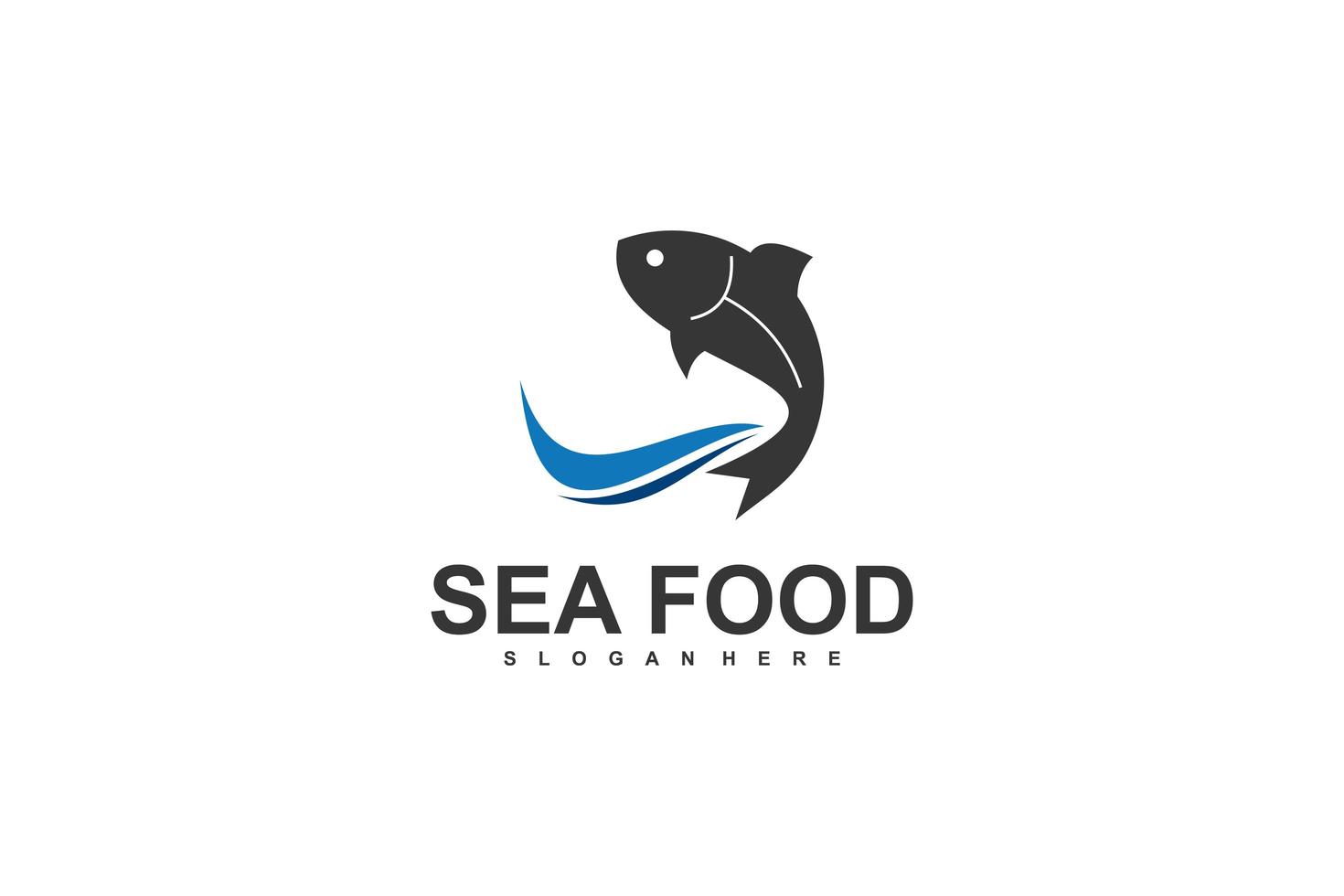 illustrazione dell'icona di vettore di progettazione del modello di logo dei frutti di mare