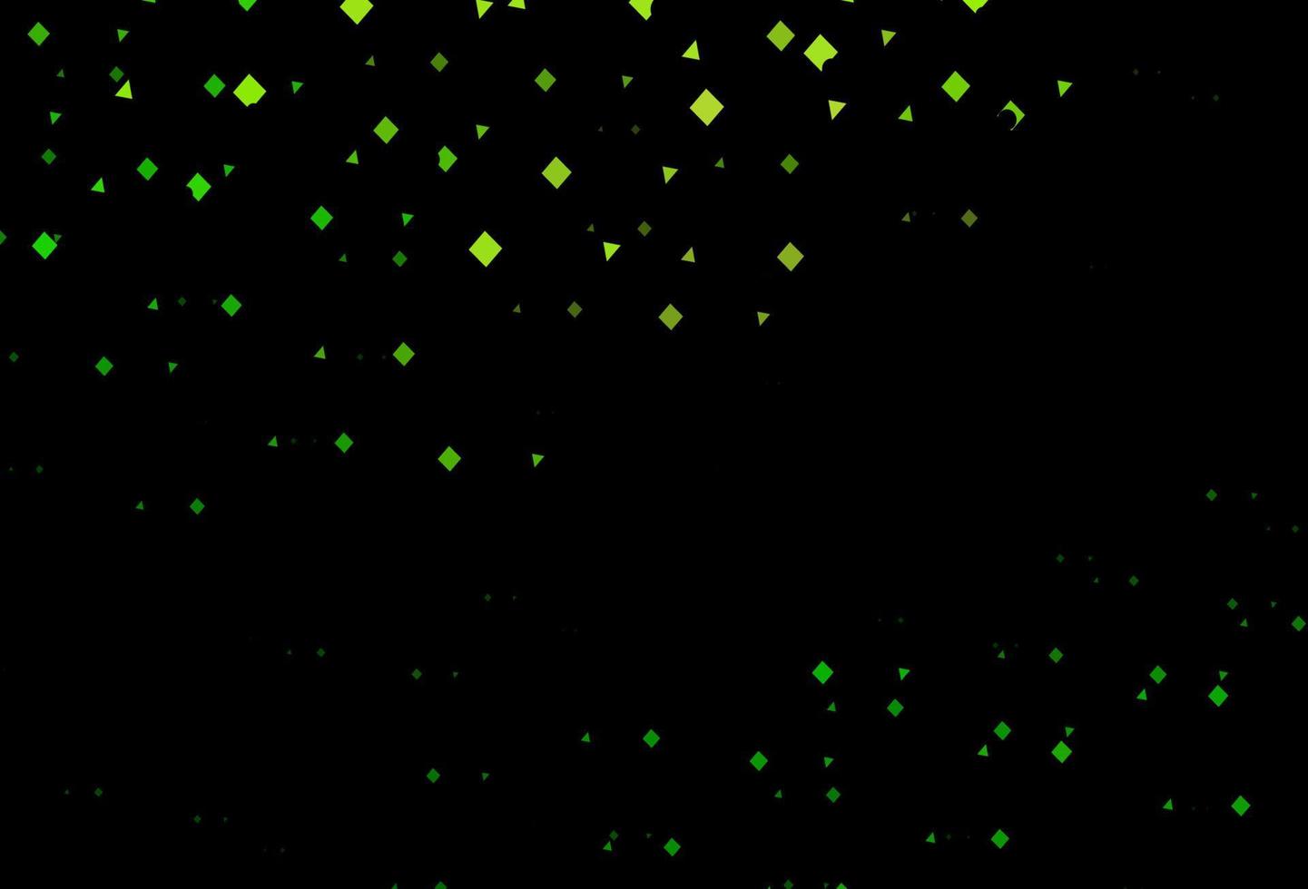modello vettoriale verde scuro con cristalli, cerchi, quadrati.