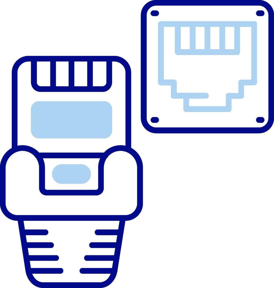 ethernet linea pieno icona vettore