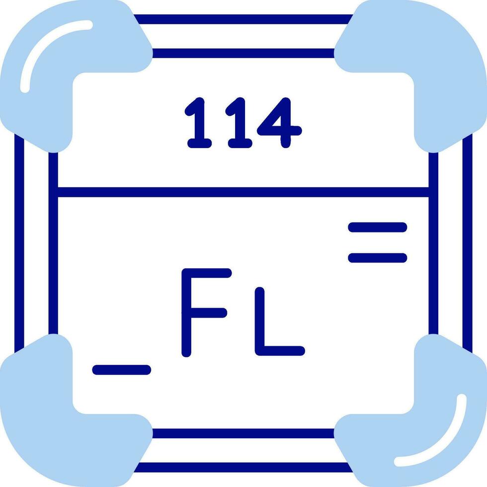 flerovium linea pieno icona vettore