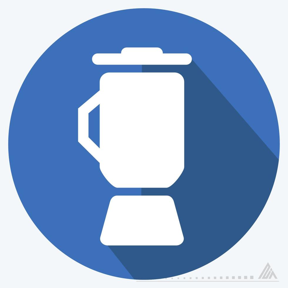 icona vettore del frullatore da caffè - stile lunga ombra