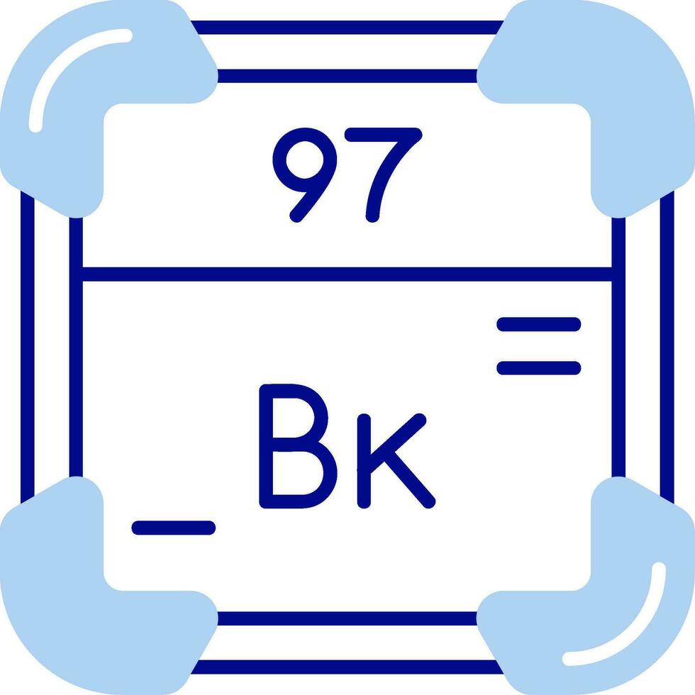 berkelium linea pieno icona vettore