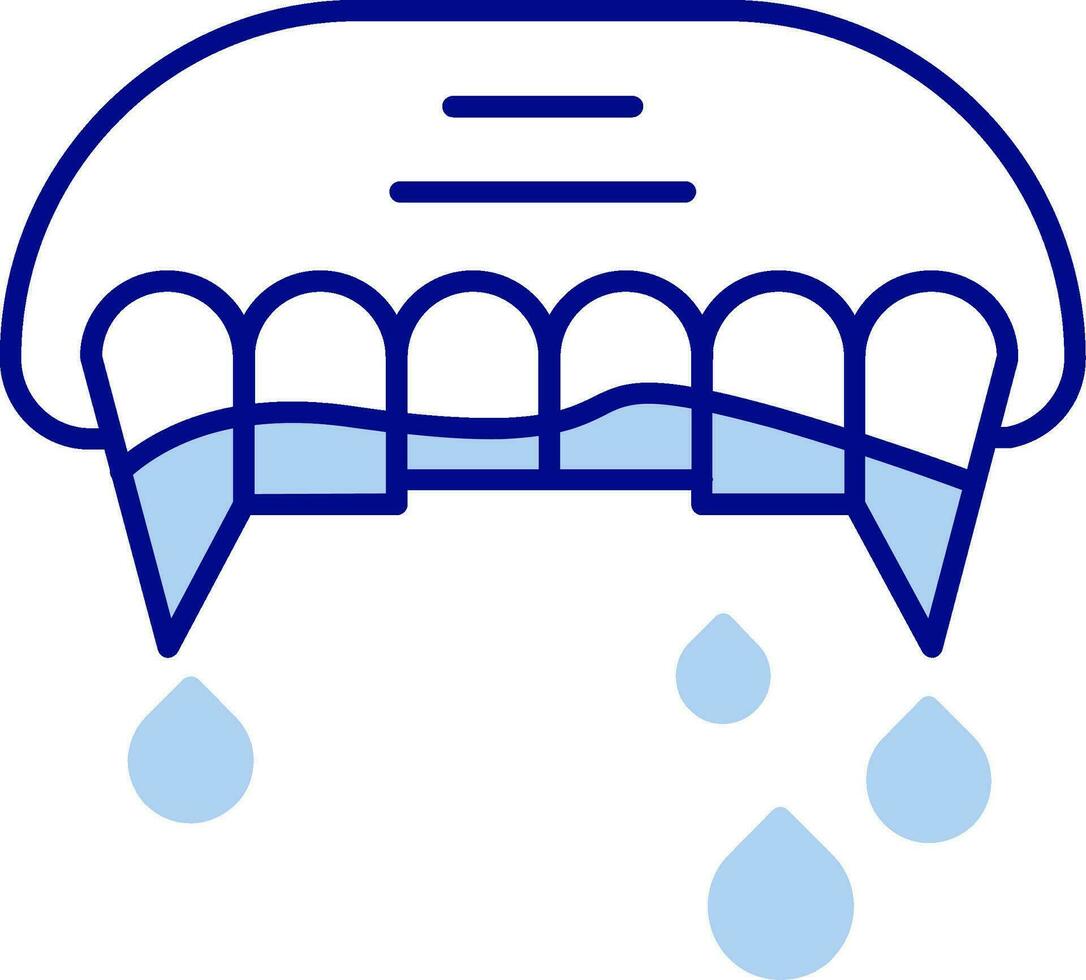 denti linea pieno icona vettore