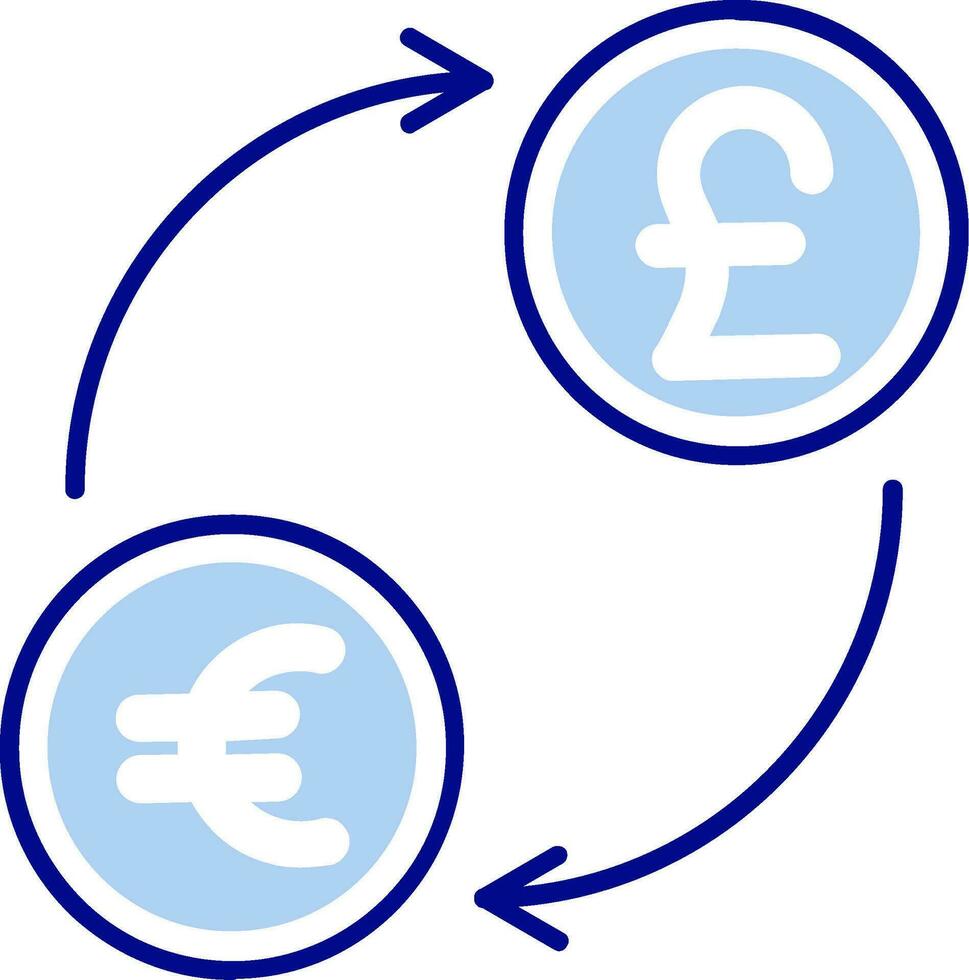 moneta scambio linea pieno icona vettore